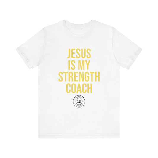 Jesus is My Strength Coach Unisex Jersey Short Sleeve Tee