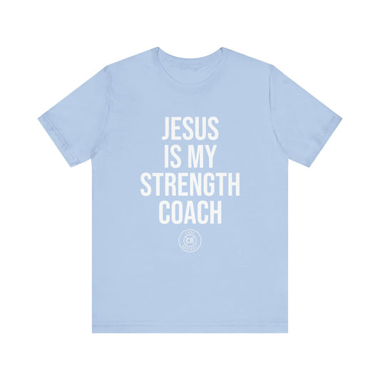 Jesus is My Strength Coach Unisex Jersey Short Sleeve Tee